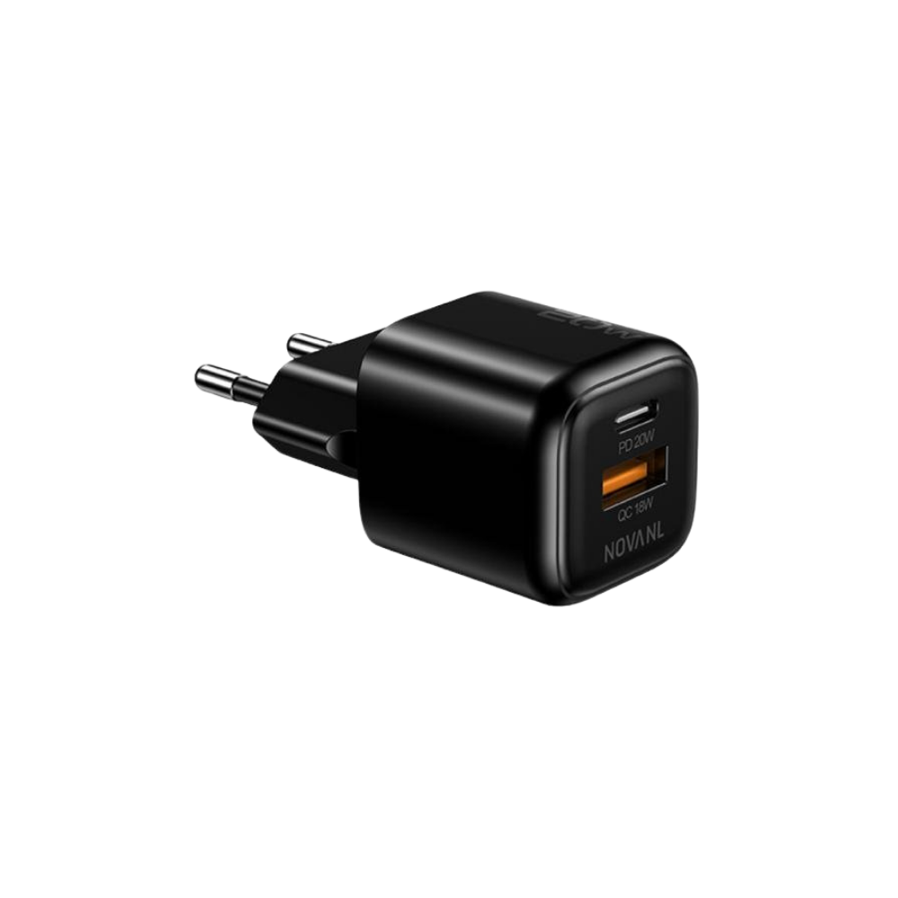 NOVANL 20W GaN Mini Oplader USB-C + USB-A